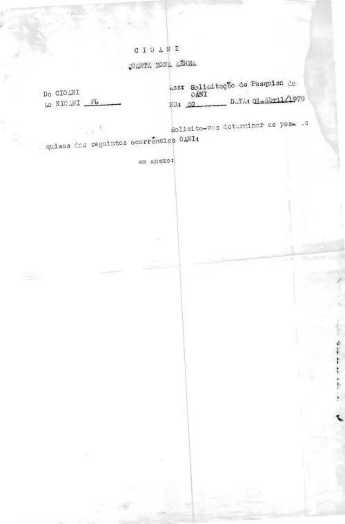 First page of BrazilianUFOFiles - CASO SIOANI SEM Nº - 007 70 Caso SIOANI Sem Nr 007 70