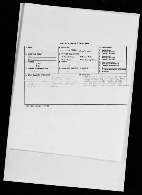 First page of 1961.04 - 8677578 - Kadena, OKINAWA