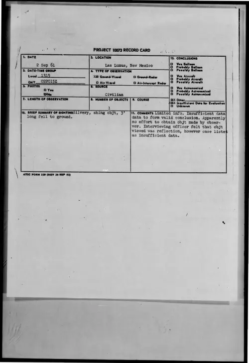 First page of 1961-09-8301533-LasLunus-NewMexico