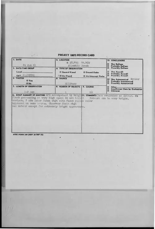 First page of 1961-10-8693700-38-44N44-45WAtlanticOcean