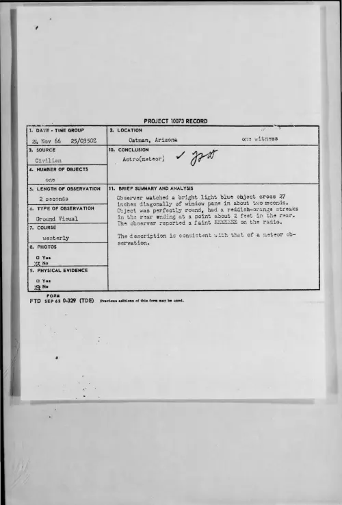First page of 1966-11-8277567-Oatman-Arizona