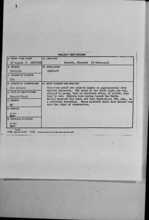 First page of 1966-08-8728933-Kennett-Missouri