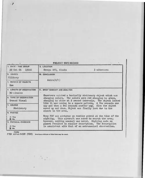 First page of 1966-10-8289631-ShemyaAFS-Alaska