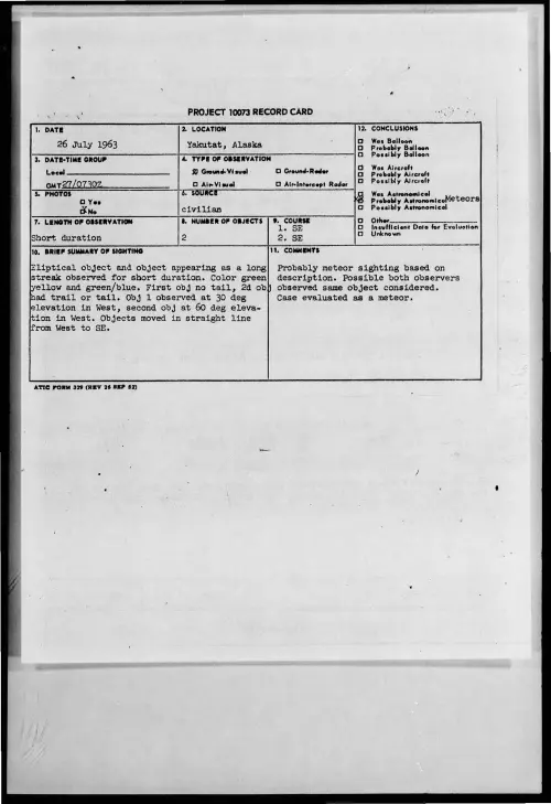 First page of 1963-07-8678370-Yakutat-Alaska