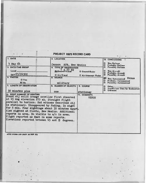First page of 1964-05-8703038-CannonAFB-NewMexico