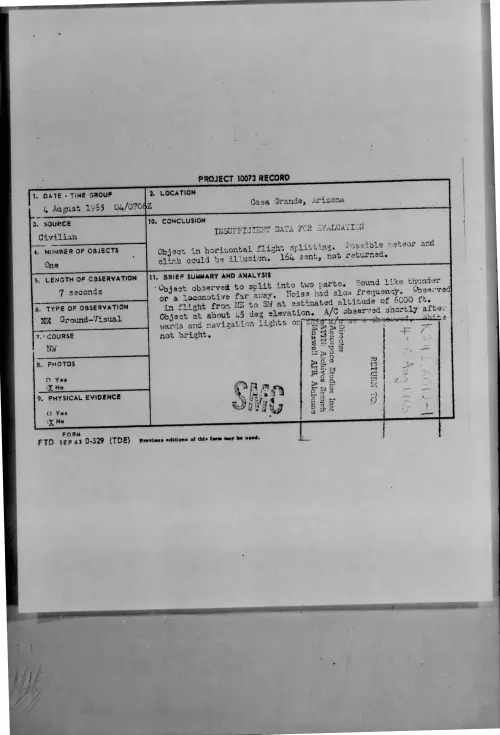 First page of 1965-08-7468282-CasaGrande-Arizona