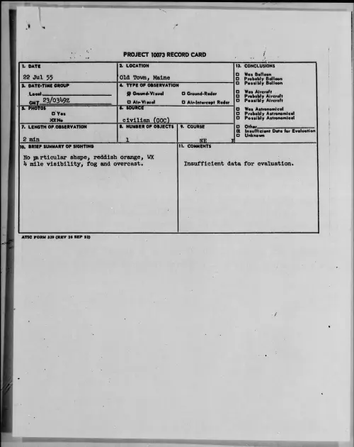 First page of 1955.07 - 6970370 - Old Town, Maine