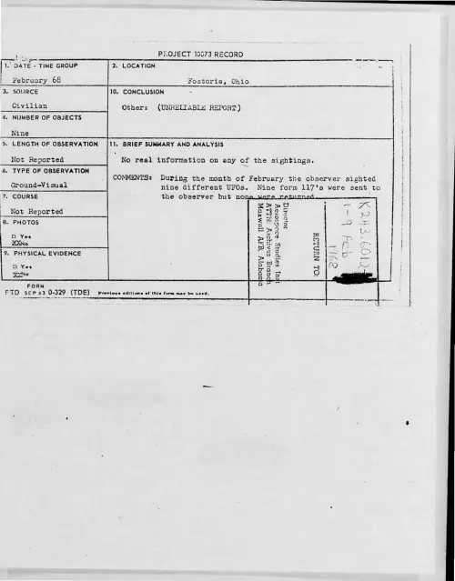 First page of 1968-02-6889664-Fostoria-Ohio