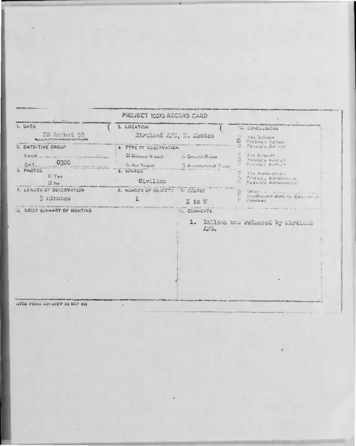 First page of 1952-08-8767798-KirtlandAFB-N-Mexico