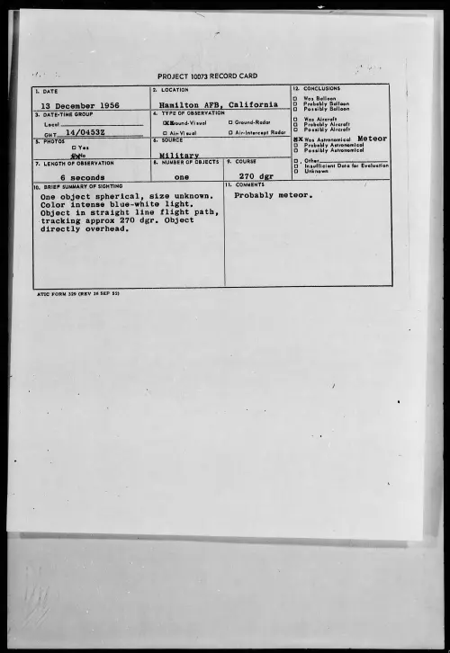 First page of 1956.12 - 6786088 - Hamilton AFB, California