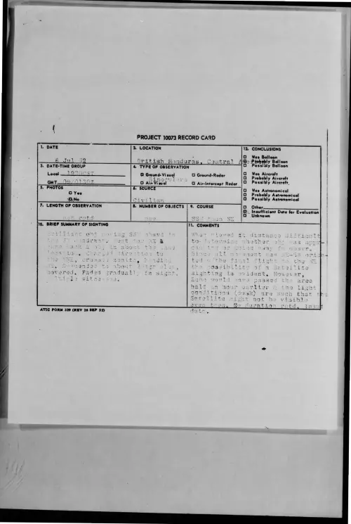 First page of 1962-07-8678995-BritishHonduras-CentralAmerica