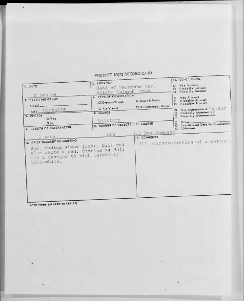 First page of 1958.02 - 6960258 - Head of Penncobe Bay, Whidby Island, Wash