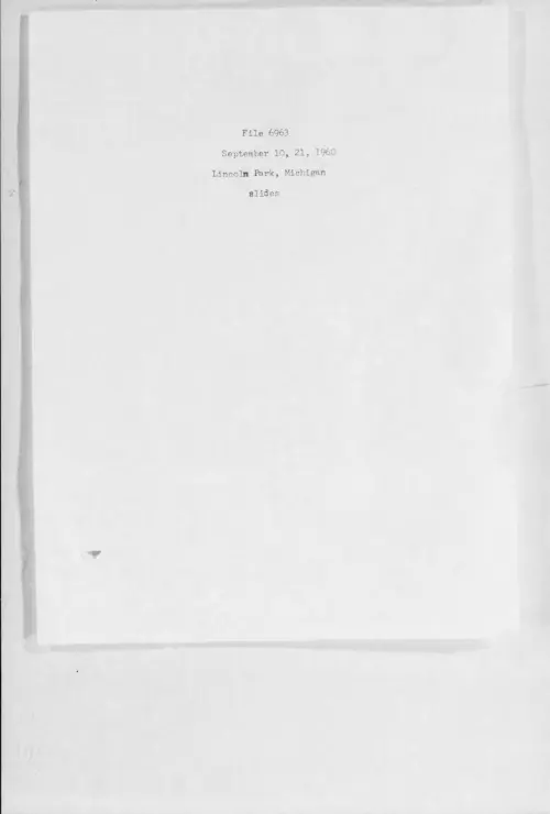 First page of 1960.09 - 6976587 - Lincoln Park, Michigan (#6963)