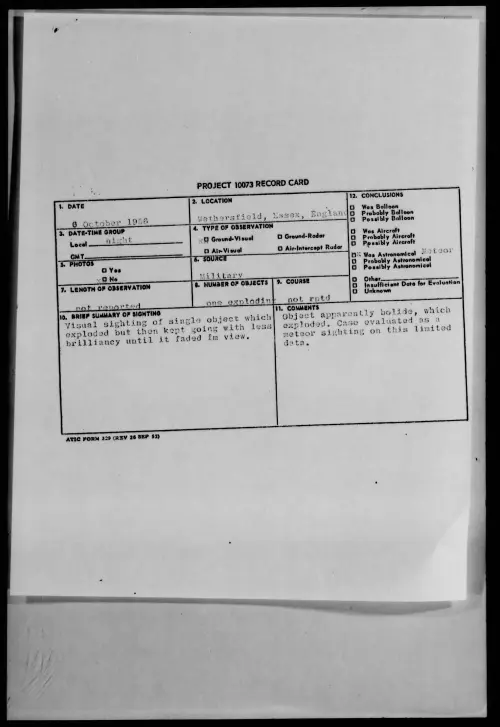 First page of 1956.10 - 7071649 - Wethersfield, Essex, England