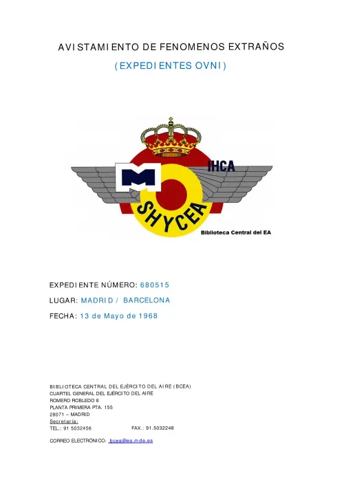 First page of SpanishUFOFiles - 1968-05-15_avistamiento_en_madrid-barcelona