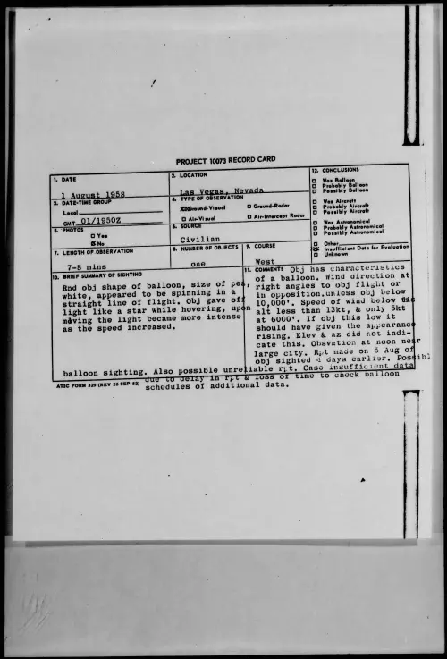 First page of 1958.08 - 8858581 - Las Vegas, Nevada
