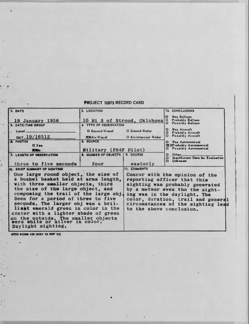 First page of 1956.01 - 7340313 - 10 Mi S of Stroud, Oklahoma