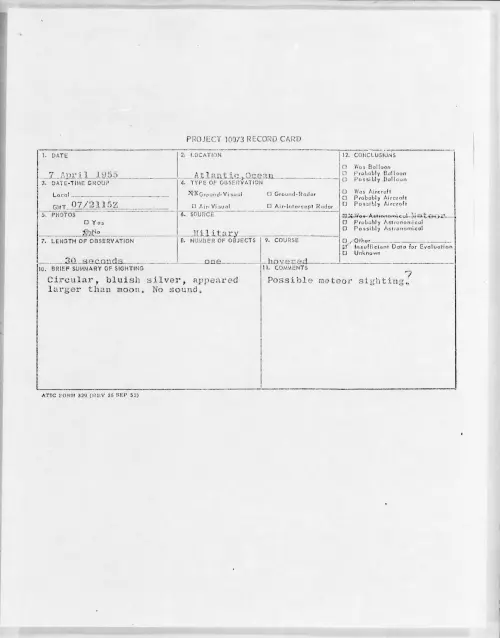First page of 1955.04 - 6971857 - Atlantic Ocean