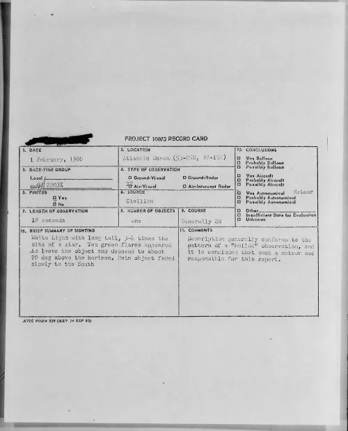 First page of 1960.02 - 6968922 - Atlantic Ocean (53-05N, 22-15W)