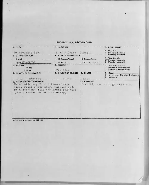 First page of 1957.11 - 6964916 - S of Atlanta, Georgia