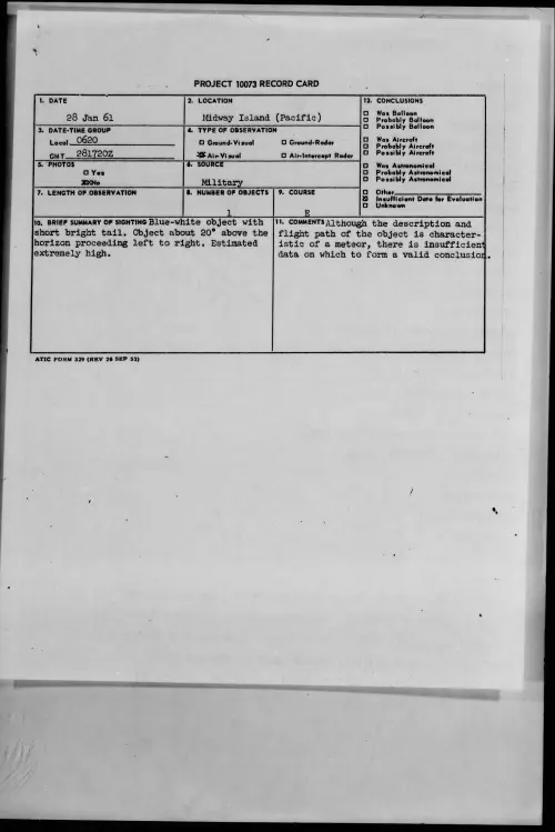 First page of 1961.01 - 8630315 - Midway Island (Pacific)