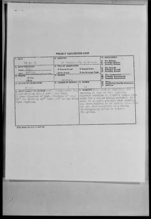 First page of 1961.07 - 8294934 - Mc Clellan AFB, California