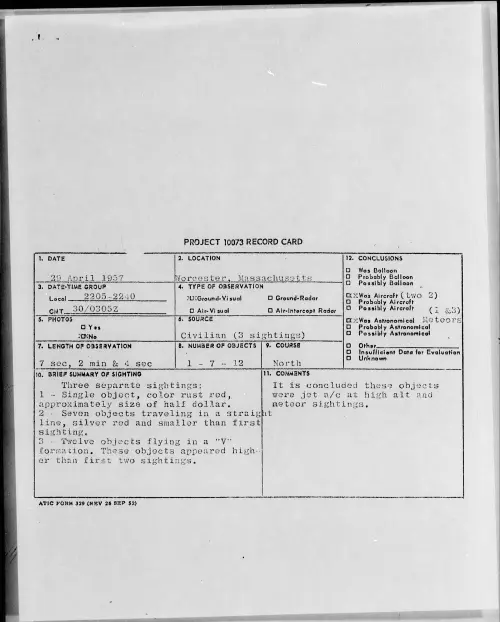 First page of 1957.04 - 6789220 - Worcester, Massachusetts