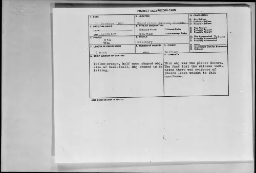 First page of 1958.10 - 7200905 - Resolution Island, Canada