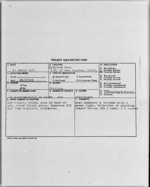 First page of 1957.03 - 6787528 - Highland Park N.E. of Los Angeles, Calif
