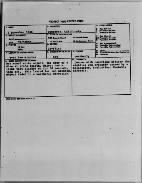 First page of 1956.11 - 7073064 - Pasadena, California