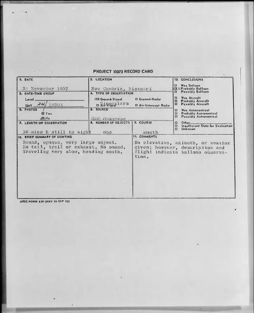 First page of 1957.11 - 6962269 - New Cambria, Missouri