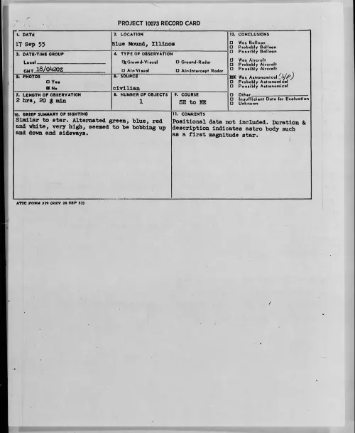First page of 1955.09 - 7339380 - Blue Mound, Illinois