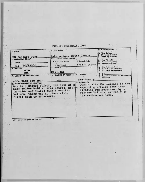 First page of 1956.01 - 7340401 - Lake Andes, South Dakota