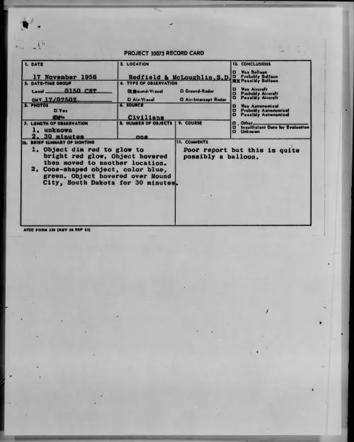 First page of 1956.11 - 7073985 - Redfield and McLoughlin, S.D