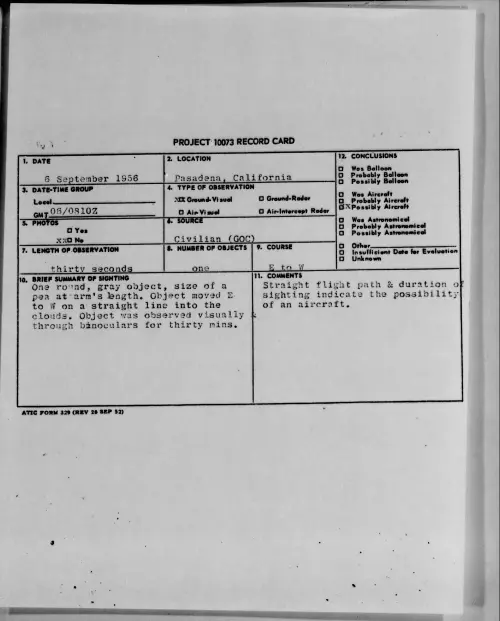 First page of 1956.09 - 7070687 - Pasadena, California