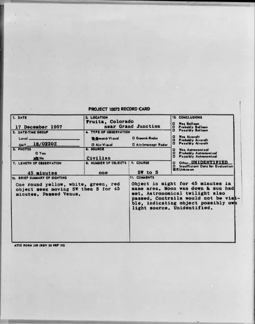 First page of 1957.12 - 6970809 - Fruita, Colorado near Grand Junction