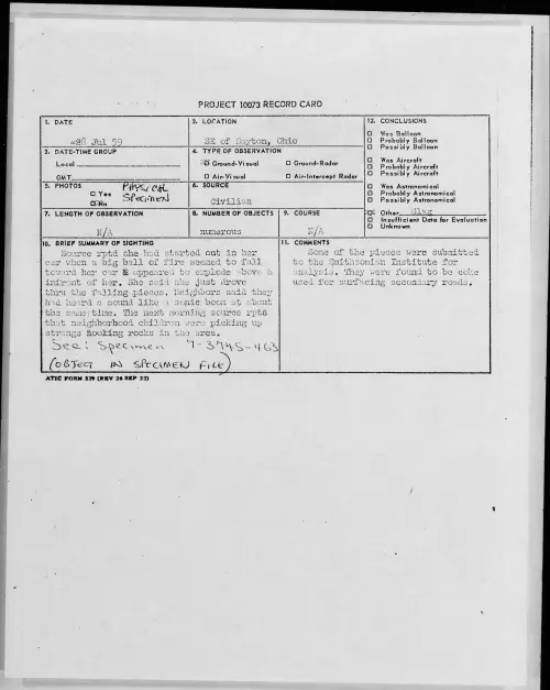 First page of 1959.07 - 8407602 - SE Of Dayton, Ohio