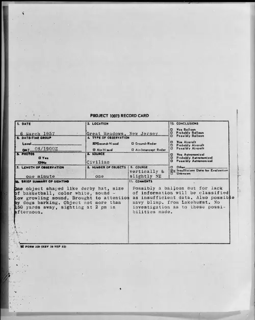 First page of 1957.03 - 6787083 - Great Meadows, New Jersey