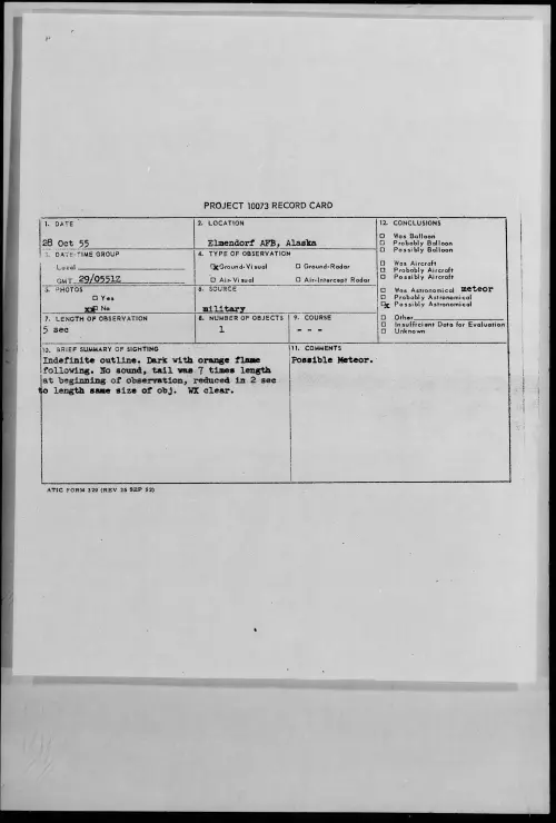 First page of 1955.10 - 7339772 - Elmendorf AFB, Alaska